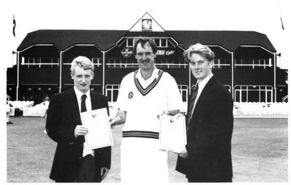 Brett Hames and Dave Thomas awards Received from Chris Tavare at Taunton